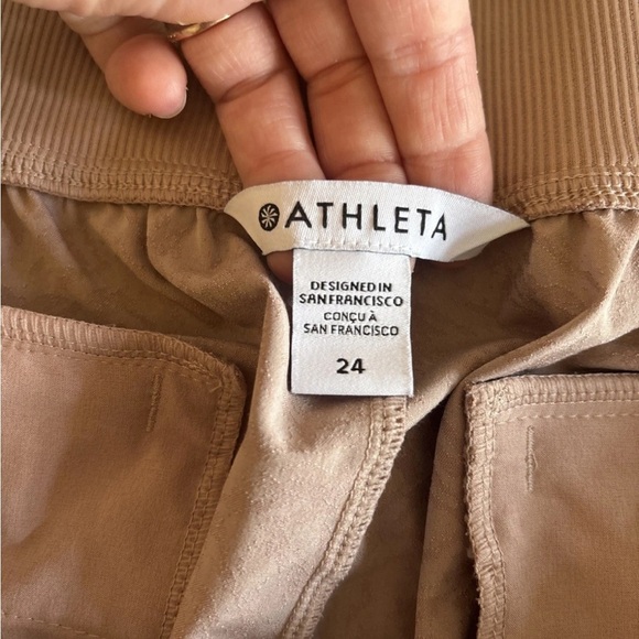 Athleta Brooklyn Textured Ankle Pant Grain Camo Pink Blush Sz 24 Women's - Picture 6 of 13
